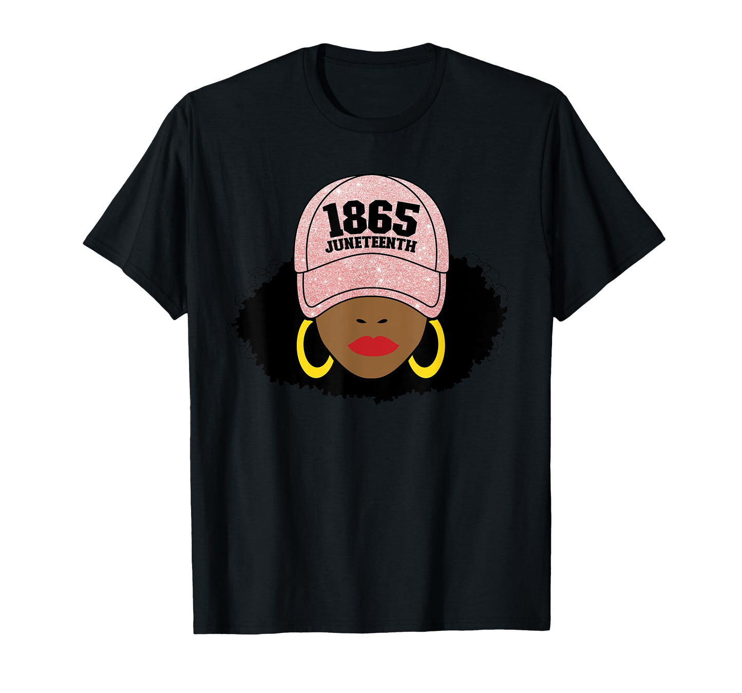 Juneteenth 1865 Black Freedom Afro Pink Women's Juneteenth T-Shirt