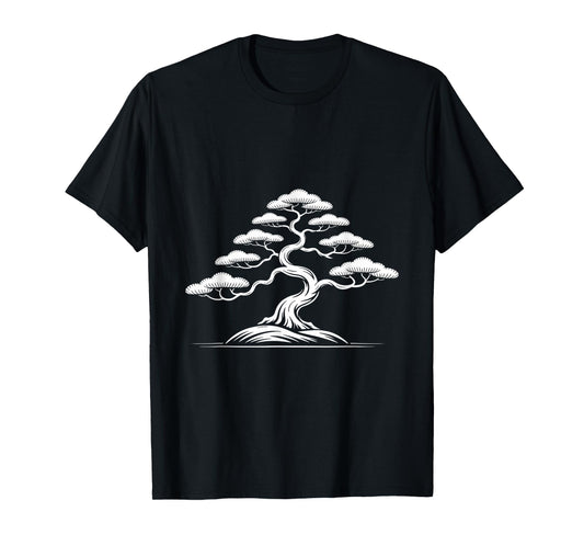 Minimalist Tree Art Japanese Bonsai Zen Nature Aesthetic T-Shirt