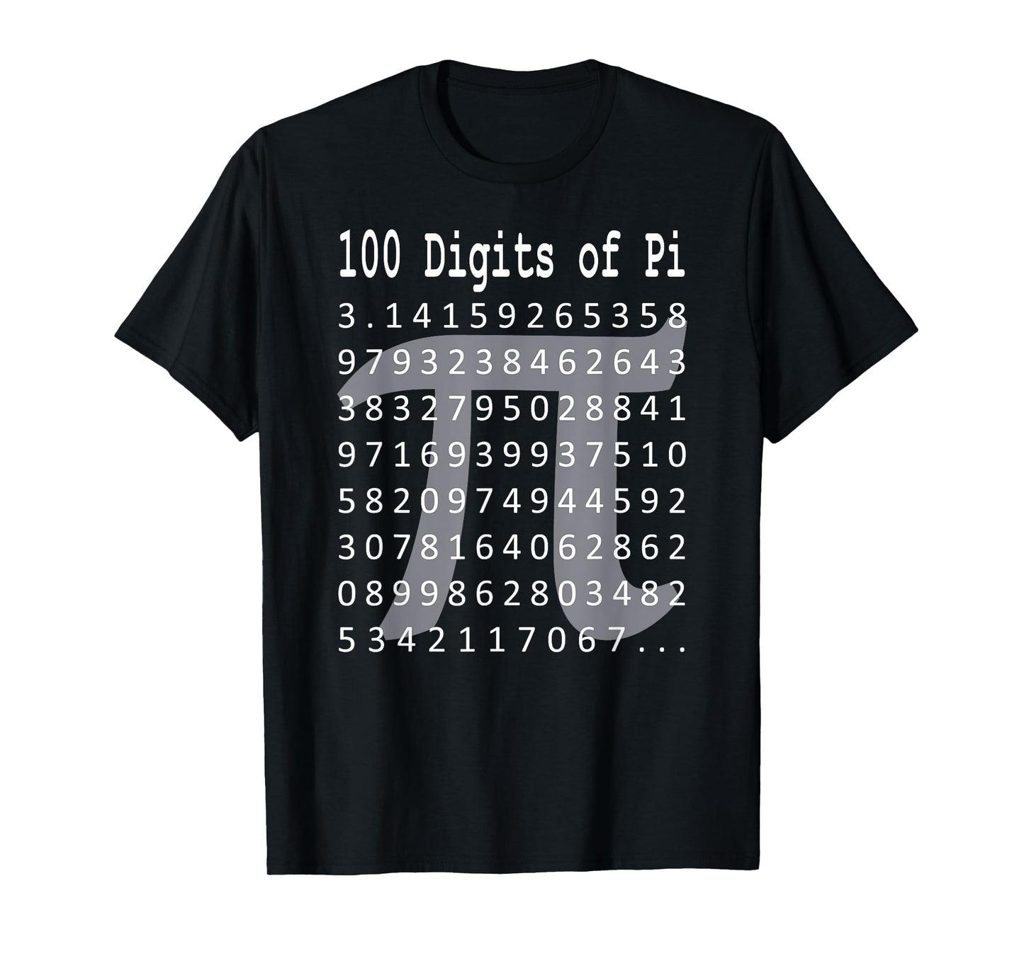 Pi Shirt, 100 Digits of Pi, 100 Digits of Pi Symbol Math T-Shirt