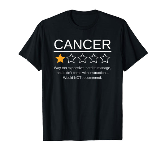 Funny Cancer Awareness One Star Rating Esophageal Ovarian T-Shirt