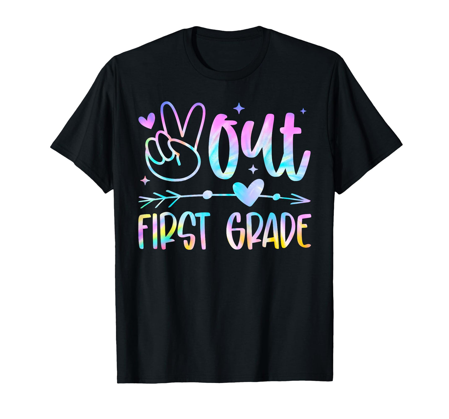 Peace Out First Grade Cute Tie Dye Last Day Of 1st Grade T-Shirt