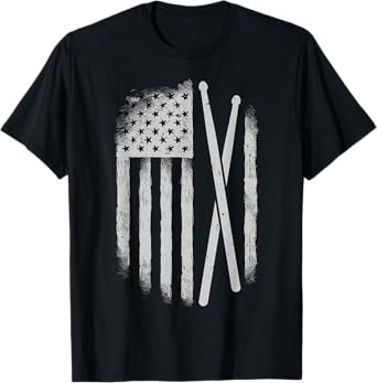 American Flag Drumsticks USA Drummers Vintage Drum Sticks T-Shirt