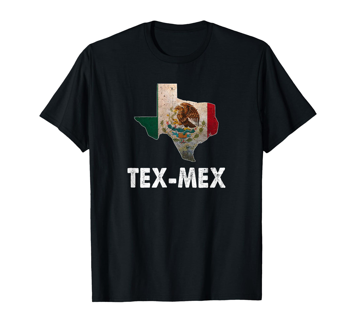 Tex-Mex Texas State with Mexico Flag - Mexican Food Lover T-Shirt