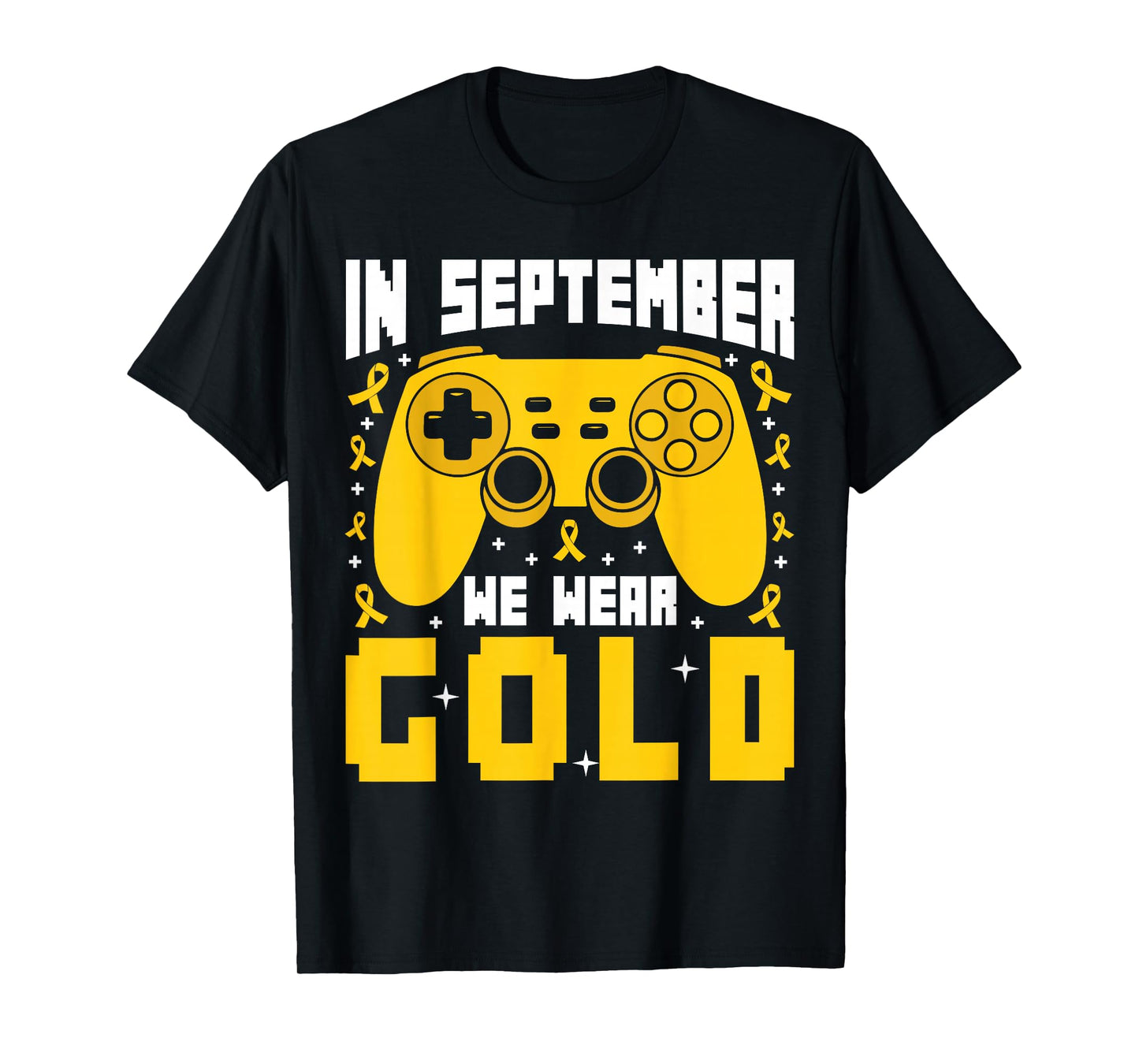 In September We Wear Gold Gaming Childhood Cancer Boys Kids T-Shirt