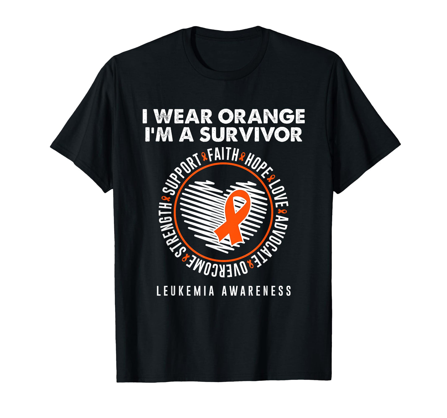 Wear Orange Ribbon Survivor Leukemia Blood Cancer Awareness T-Shirt