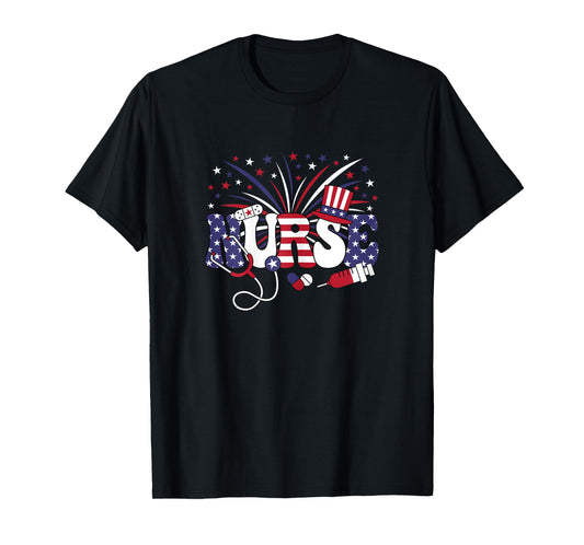 4th Of July Patriotic Nurse American Flag USA Nursing Women T-Shirt