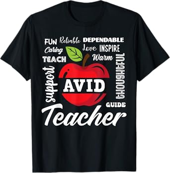 Cute Avid Teacher Back To School T-Shirt for Men Women