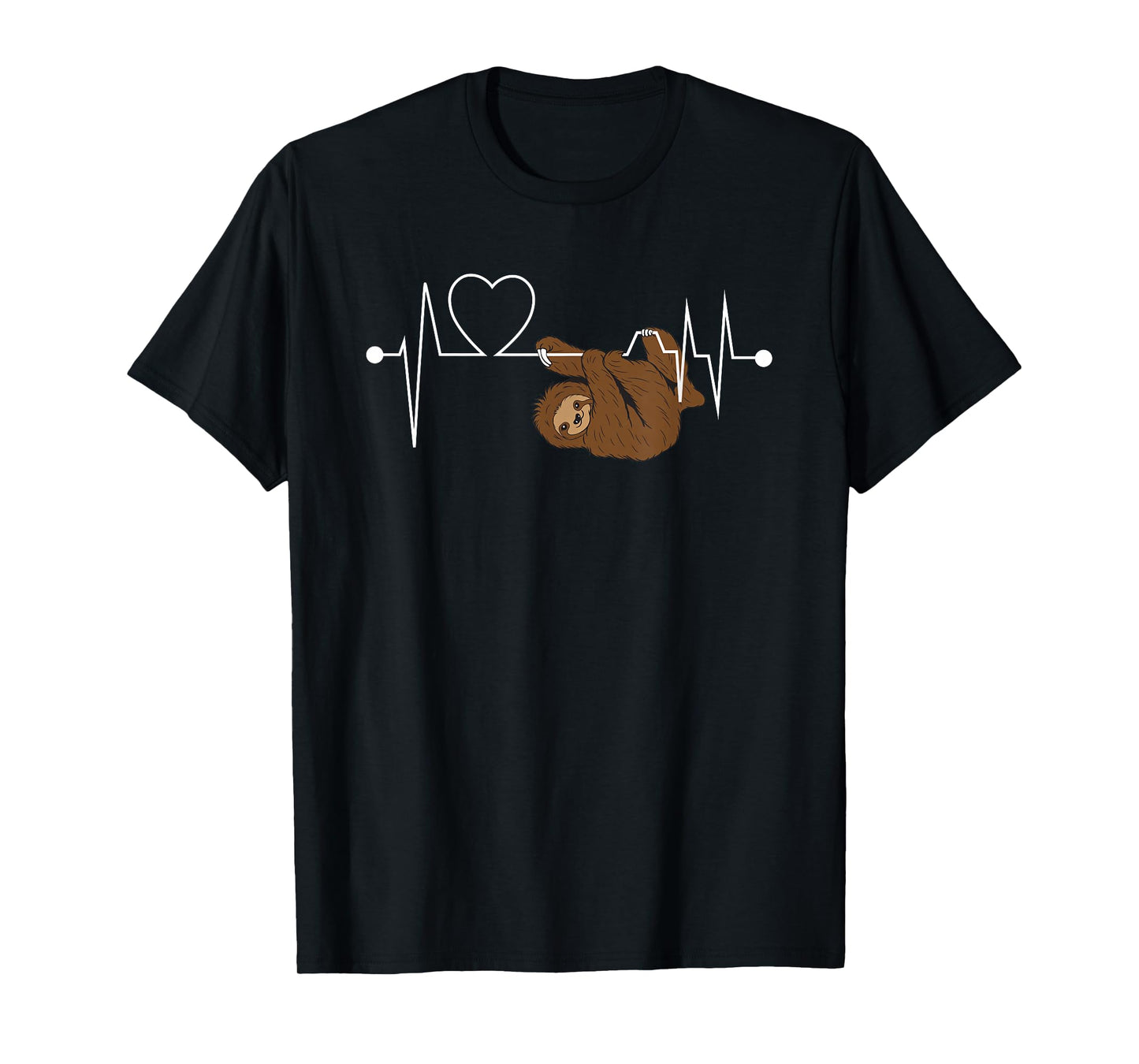 Funny Sloth Heart Heartbeat Sloths Lover Gift Women Girls T-Shirt