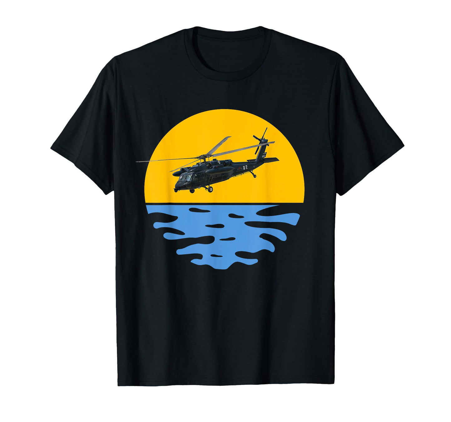 Sunset Army UH-60 Sikorsky Blackhawk Helicopter Pilot Gift T-Shirt