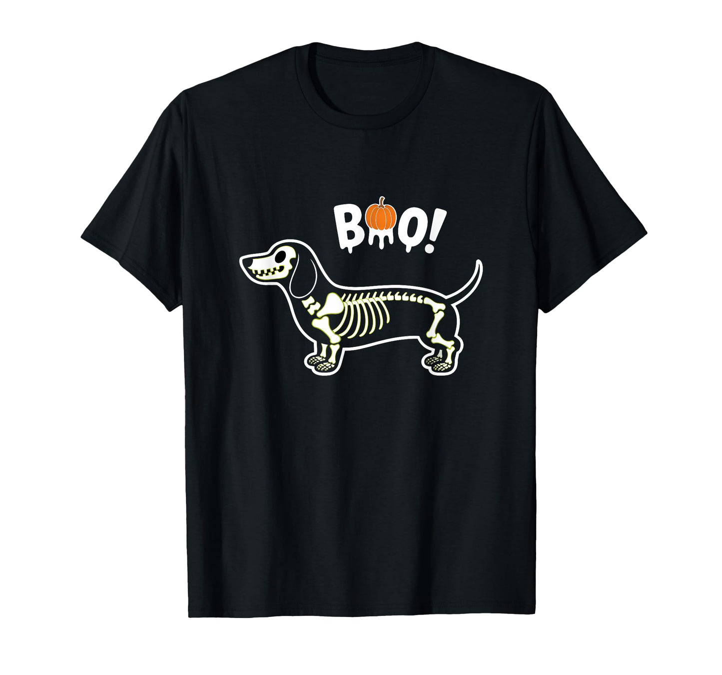 Funny Dachshund Halloween Wiener Dog Cute Doxie Skeleton Boo T-Shirt