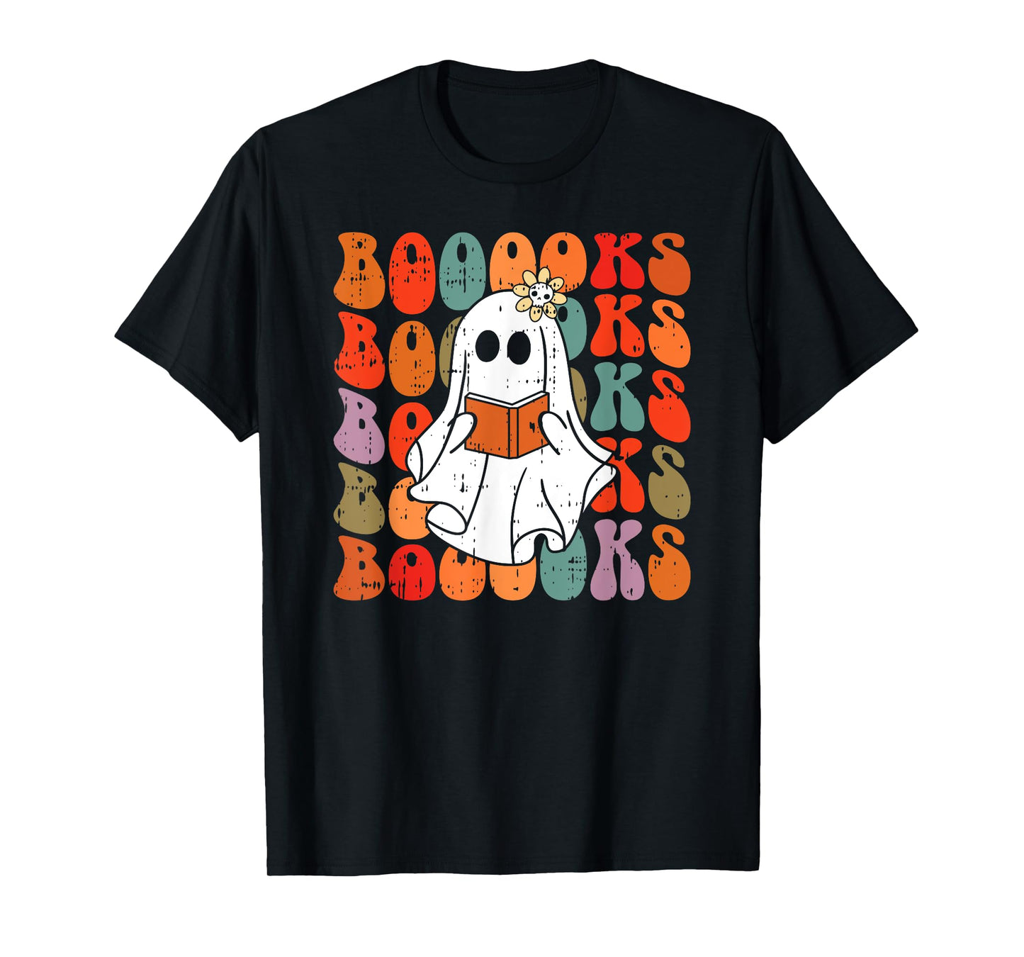 Ghost Reading Book Halloween Spooky Reader Spirit Ghoul T-Shirt