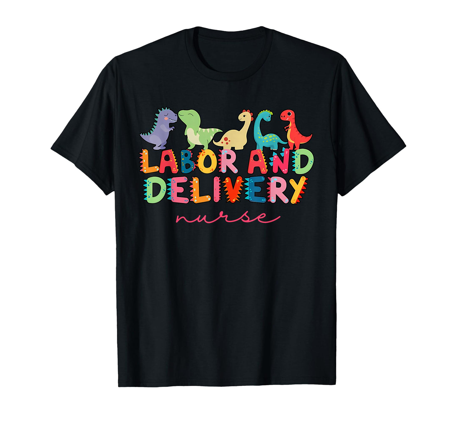 Labor and Delivery Nurse Dinosaur L&D Nurse T-Shirt - Women's Black Leopard Heart Boho Heart Stethoscope T-Shirt - Small - Short Sleeve - Crew Neck - Regular Fit - Imported