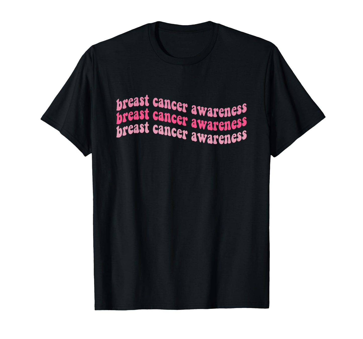 Pink Retro Groovy Breast Cancer Awareness Month Women Men T-Shirt