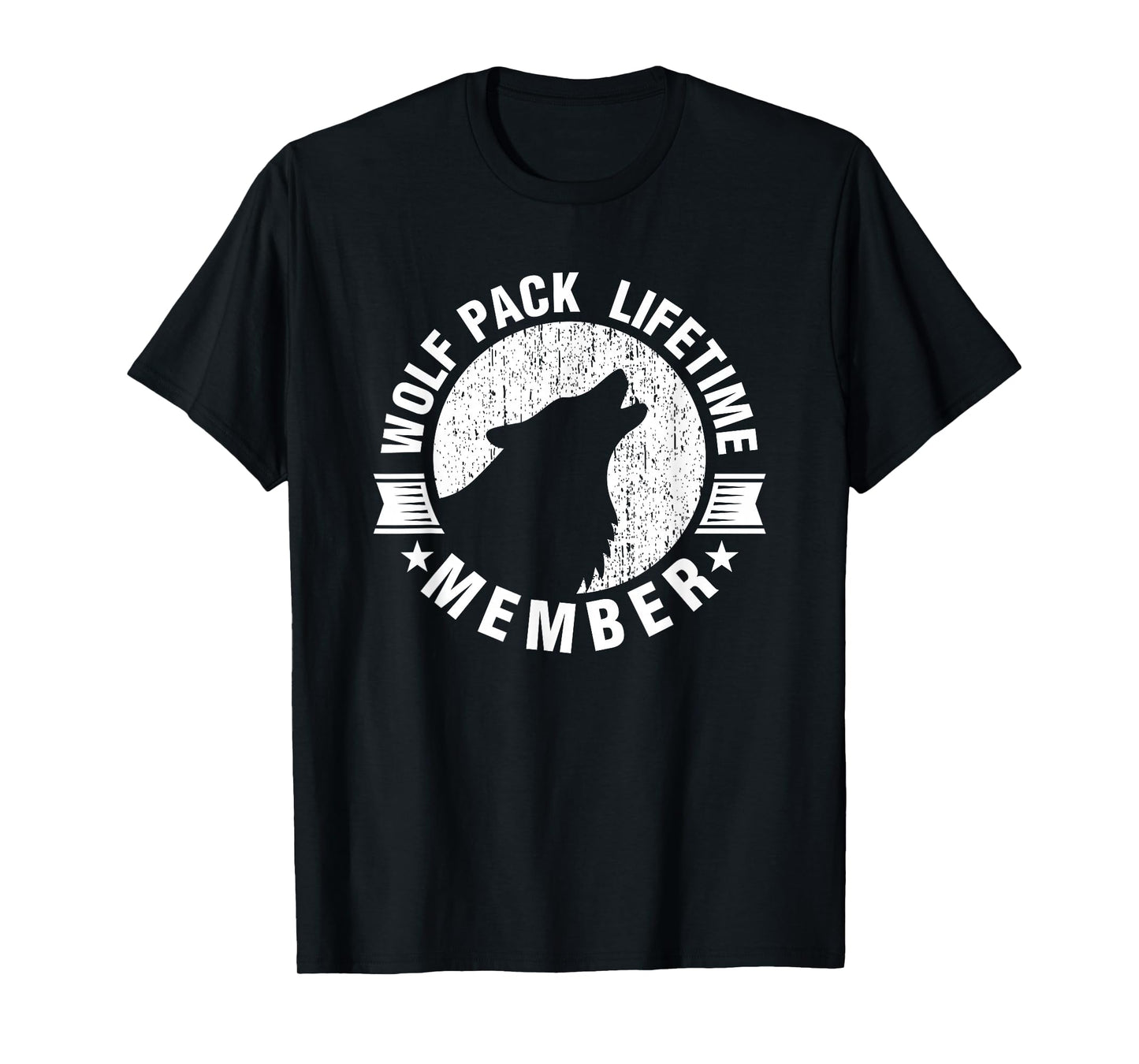 Lifetime Wolf Pack Member Distressed Howling T-shirt T-Shirt