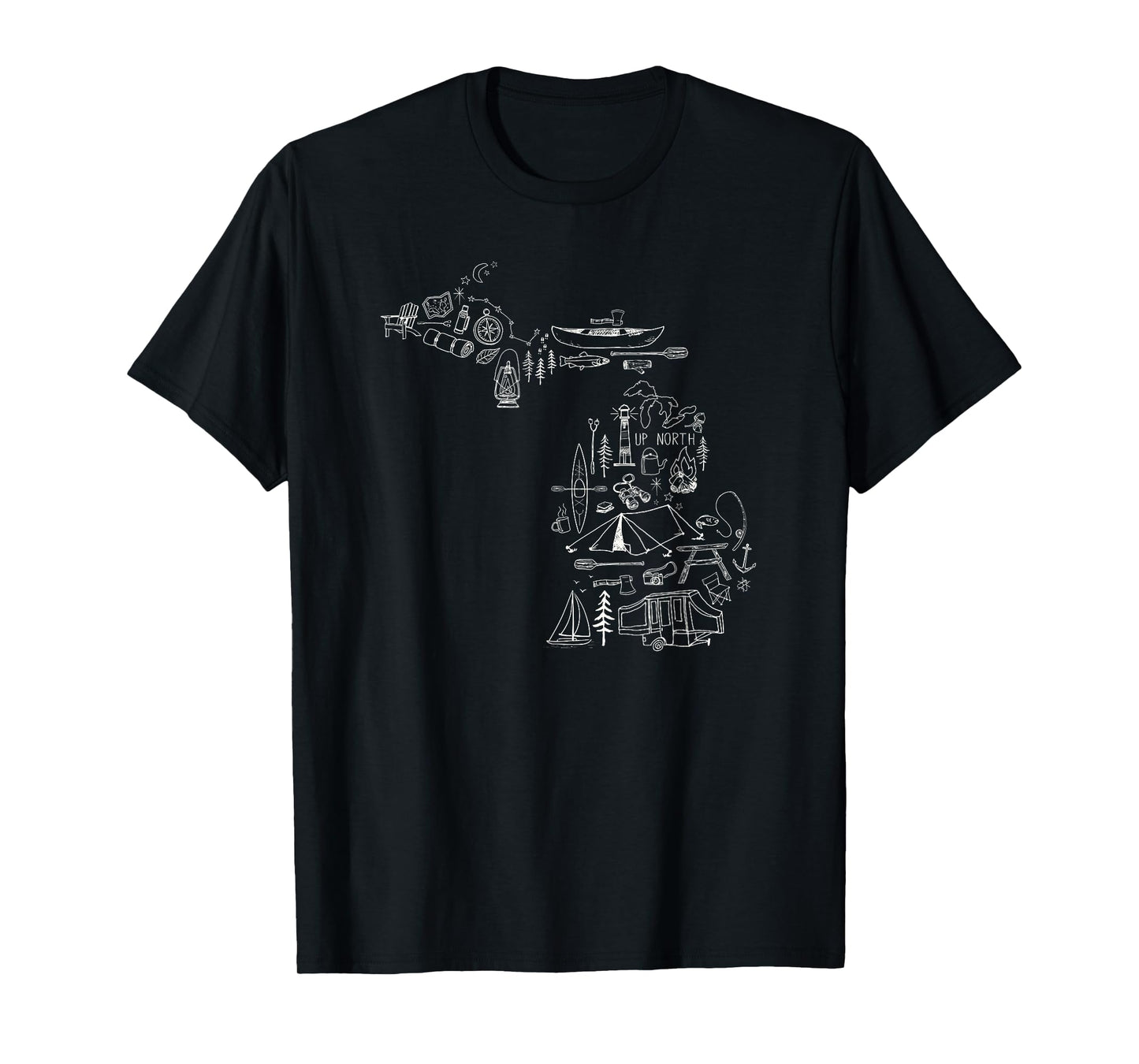 Michigan Up North Camping Nature Lake Life Collage T Shirt T-Shirt