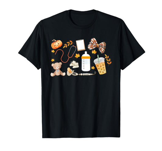 Mother Baby Nurse Fall MBU Thanksgiving Team Nursery Nurse T-Shirt