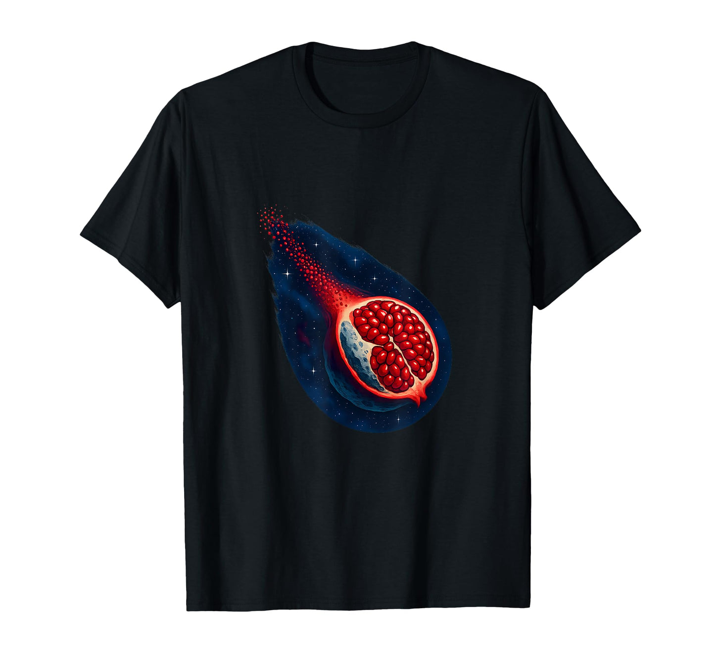 Comet Pomegranate Space Fruit Funny Astronomy T-Shirt