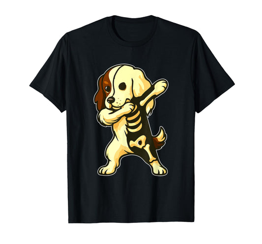 Dabbing English Springer Spaniel Half Skeleton Owner Lover T-Shirt