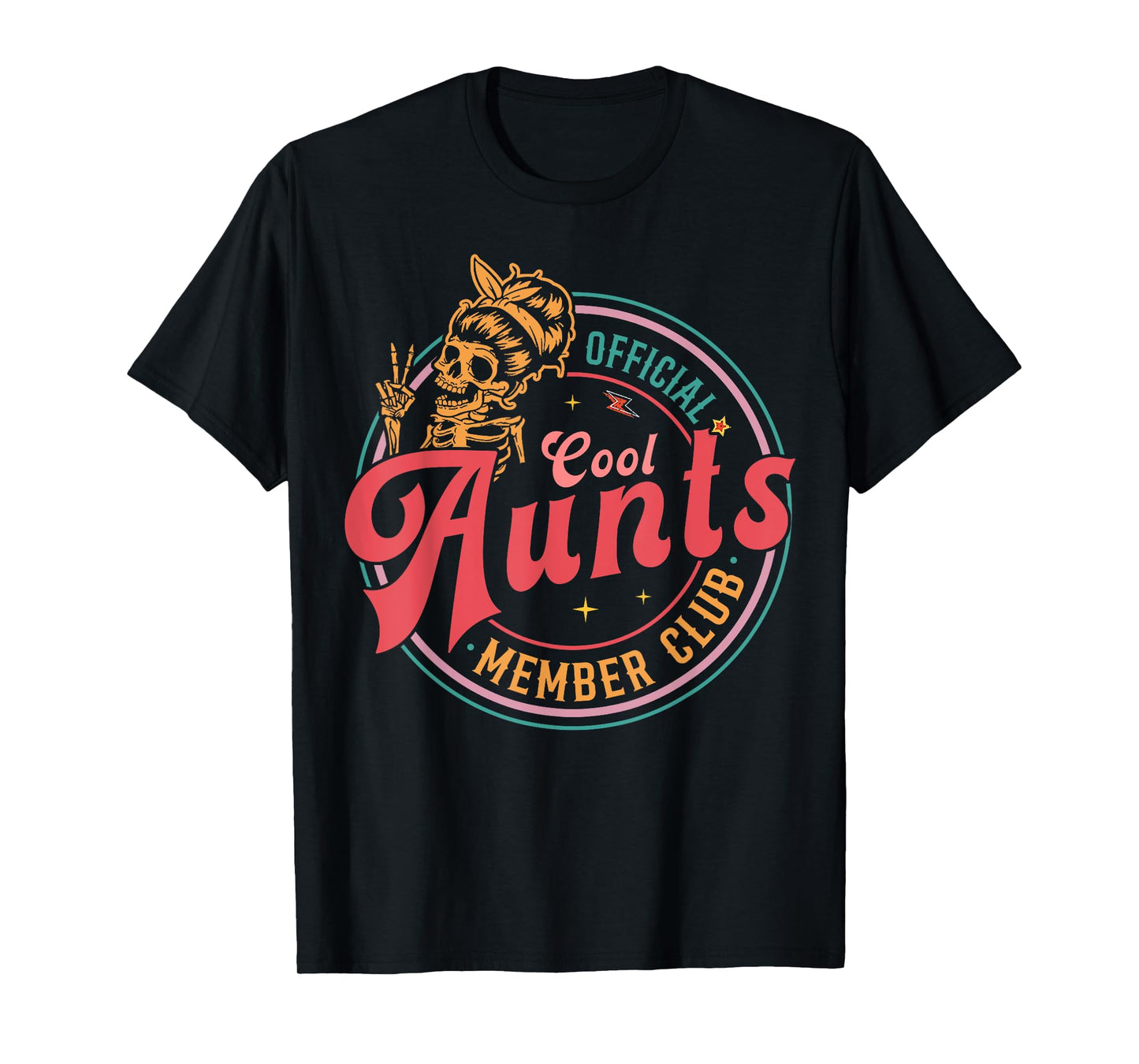 Mother's Day Official Member Cool Aunts Club Skull Halloween T-Shirt