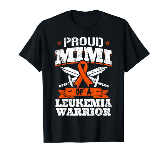 Proud Mimi Of A Leukemia Warrior Grandma Awareness Ribbon T-Shirt