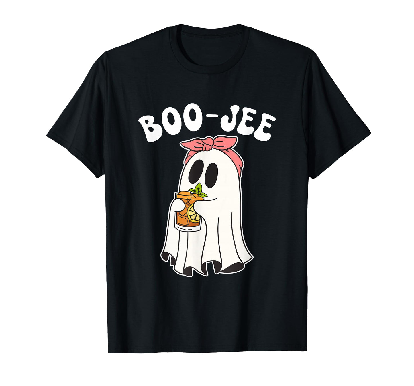 Funny Boo-JEE Ghost Halloween Pink Coquette Spooky Season T-Shirt