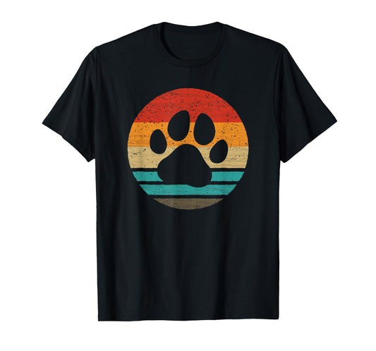 Dog Paw Retro Style Vintage T-Shirt
