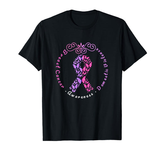 Domestic Violence and Breast Cancer Awareness Month T-Shirt