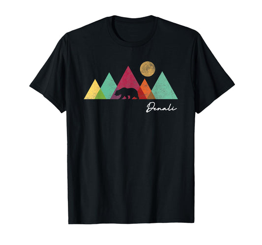 Alaska Denali National Park Souvenir Colorful Bear Mountains T-Shirt