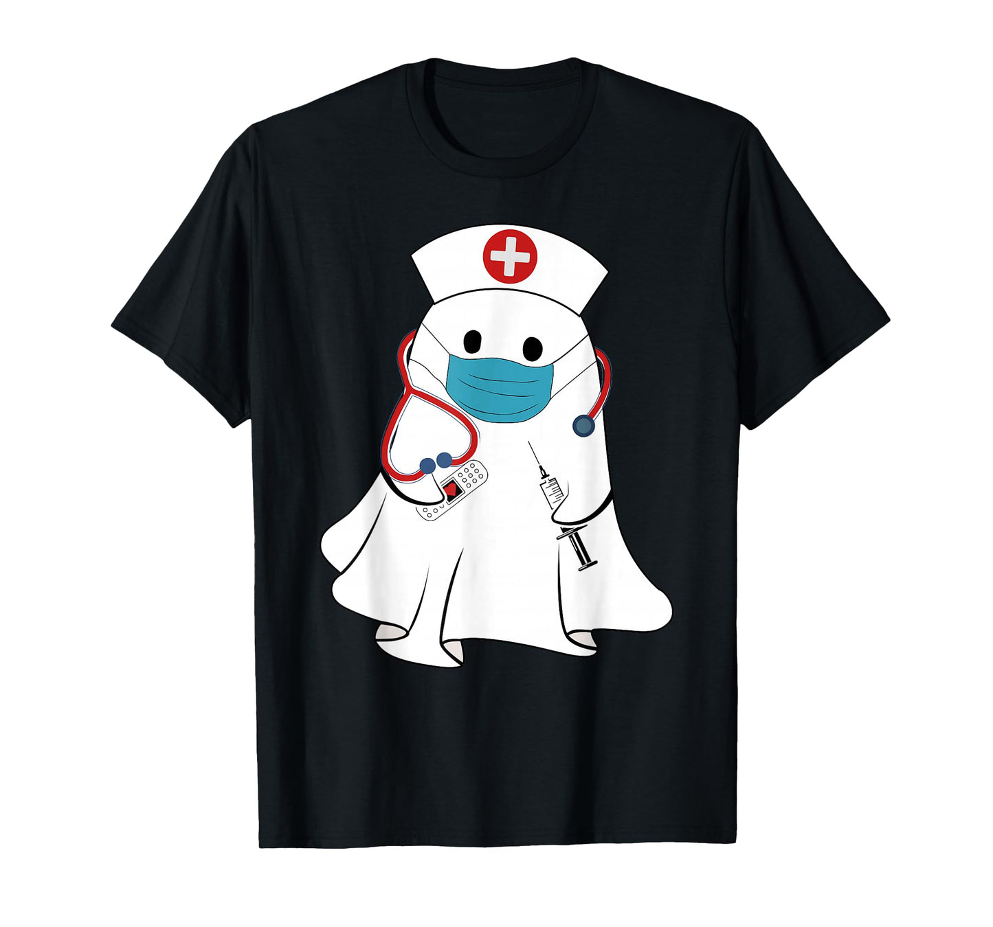 Nurse Ghost Halloween Costume Nursing Girls Women T-Shirt