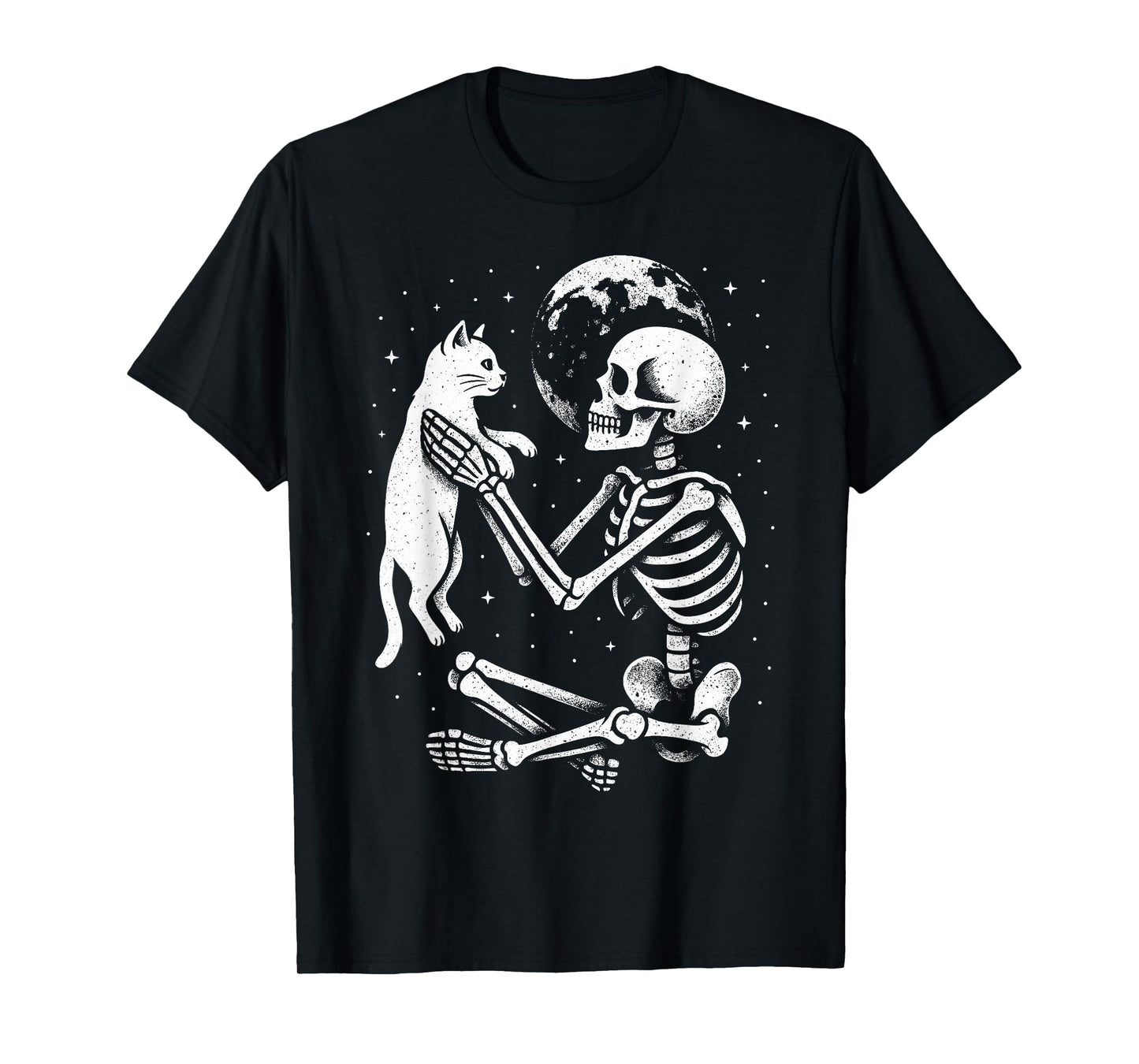 Skeleton Cat Skull Kitty Cute Goth Halloween Costume T-Shirt