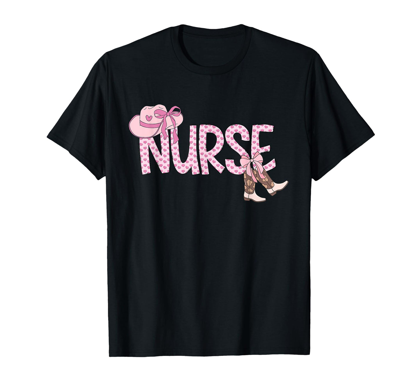 Pink Coquette Western cowgirl Nurse Nursing T-Shirt