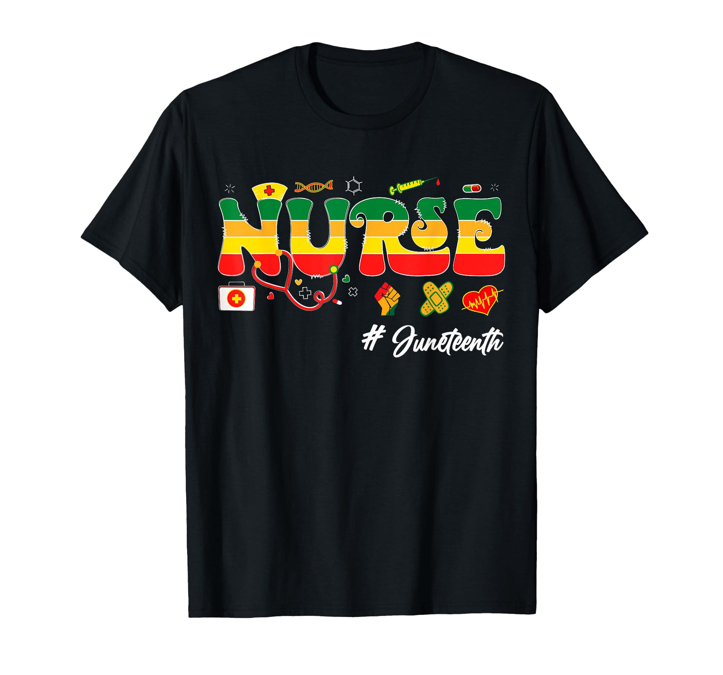 Juneteenth Black Men Woman Nurse Afro Girl Juneteenth nurse T-Shirt