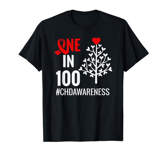 One In 100 | Congenital Heart Defect Month CHD Warrior T-Shirt