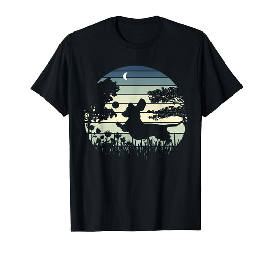 Dachshund Wiener Dog Sunset Garden Nature Lover T-Shirt
