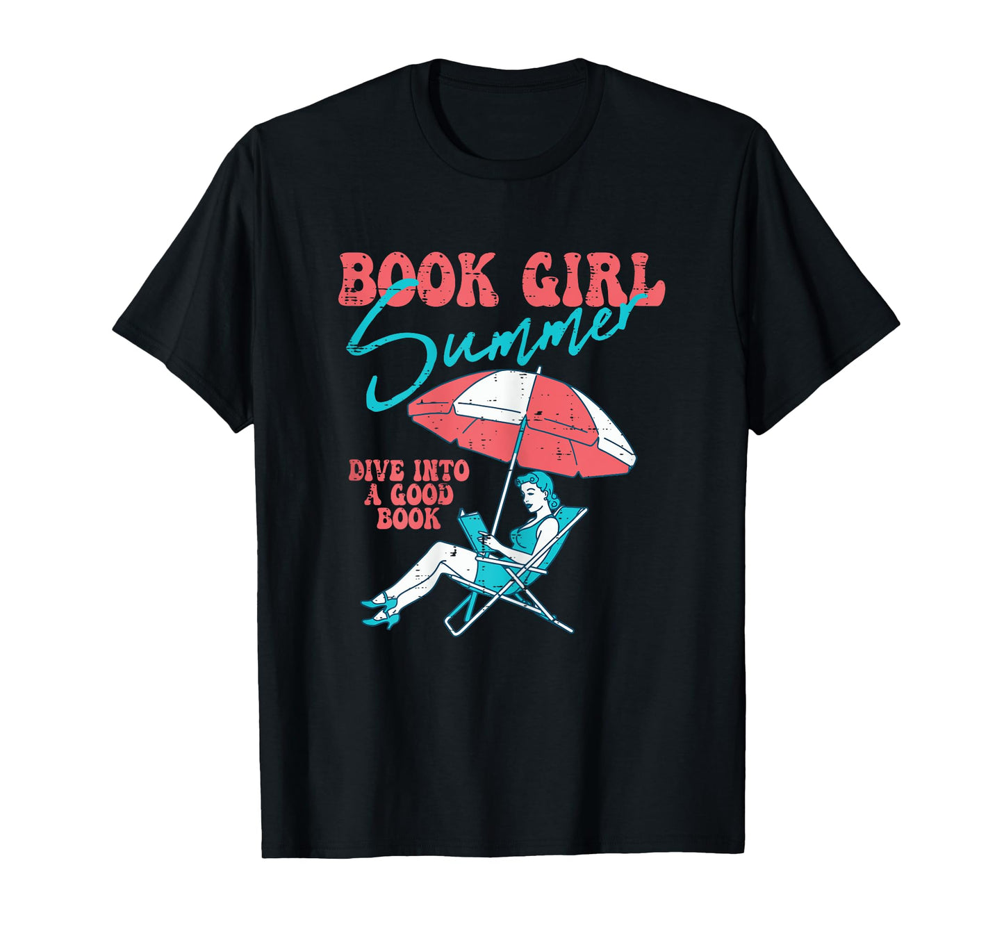 Book Girl Summer Reading Beach Vacation Women Girls Kids T-Shirt