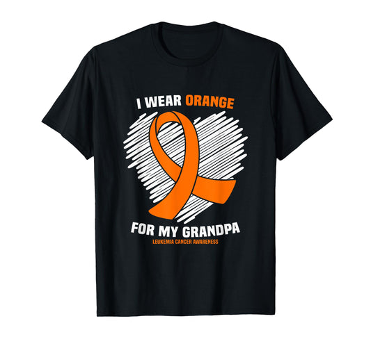 I Wear Orange For My Grandpa Leukemia Cancer Awareness T-Shirt
