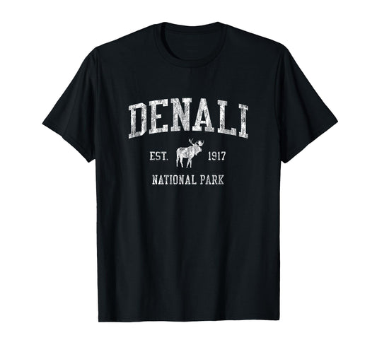Denali T-Shirt Vintage National Park Sports Design Tee T-Shirt