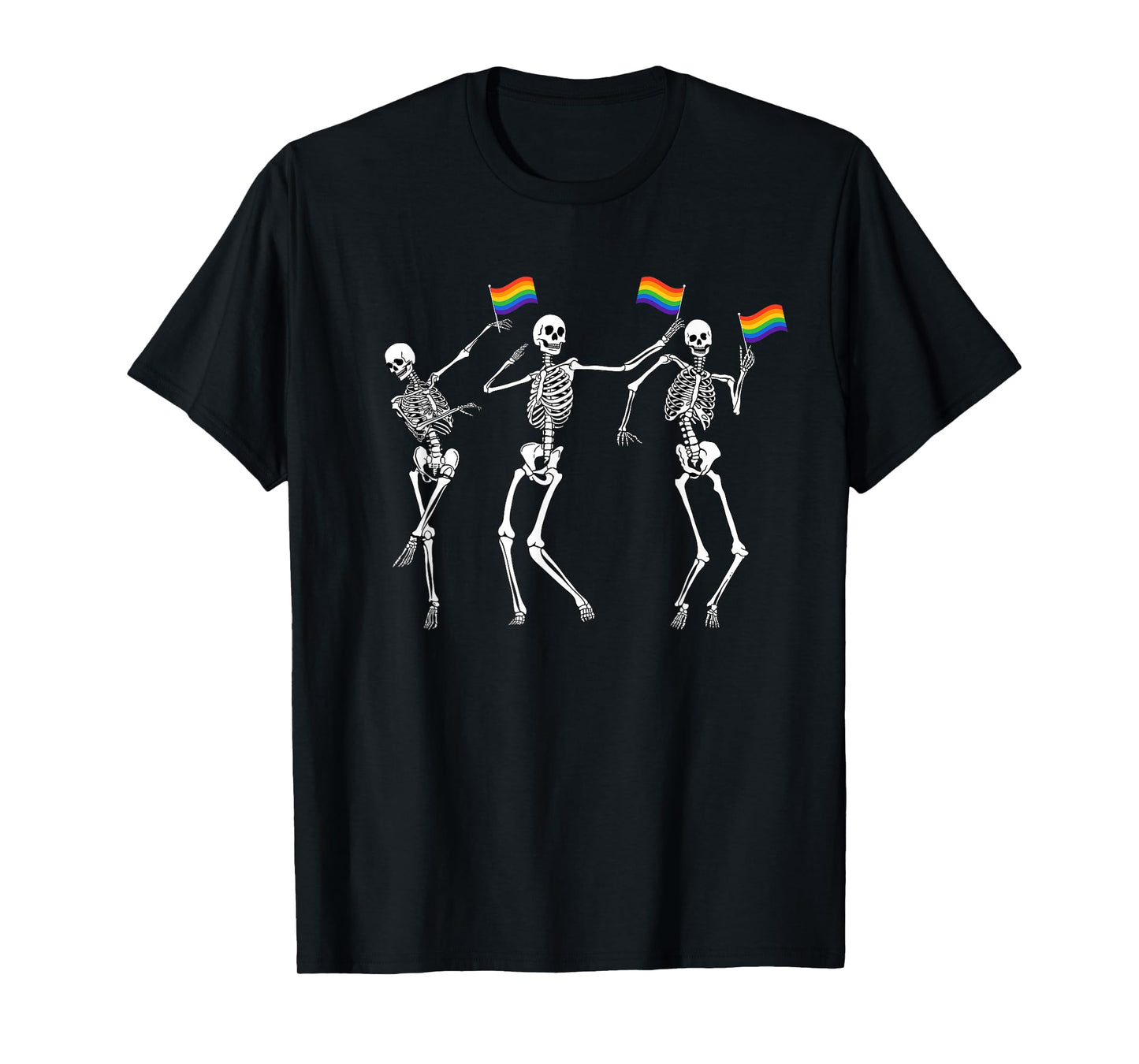 Skeleton Halloween LGBT Flag Skeleton Gay Pride Month T-Shirt