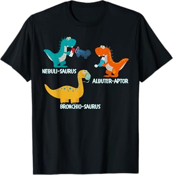 Dinosaur Pediatric Respiratory Therapy PEDS PICU RRT Crew T-Shirt