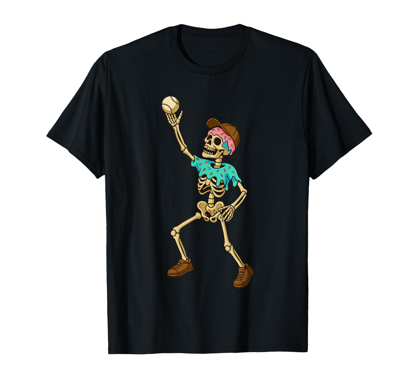 Baseball Lifestyle 101 Apparel Youth Ice Cream Drip Skeleton T-Shirt