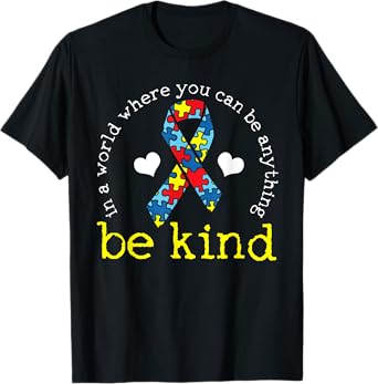 Autism Awareness Kindness Ribbon Heart T-Shirt