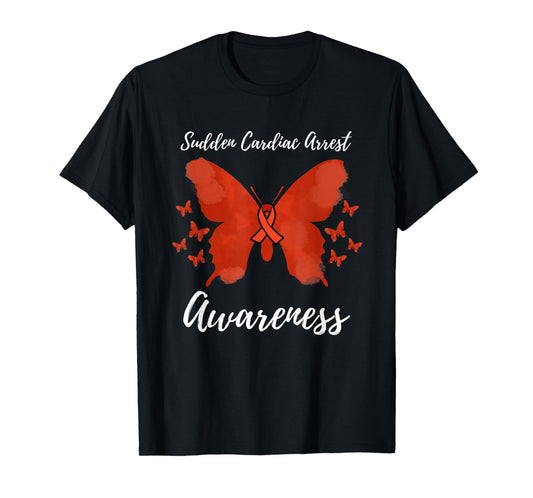 Red Ribbon SCA Sudden Cardiac Arrest Awareness T-Shirt