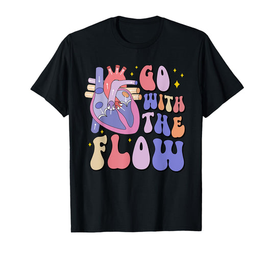 CVICU Cardiac Nurse Anatomy Cardiology Human Heart Flow T-Shirt