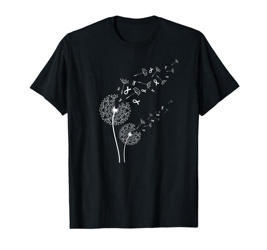 Dandelion Lung Cancer Awareness Month White Ribbons T-Shirt