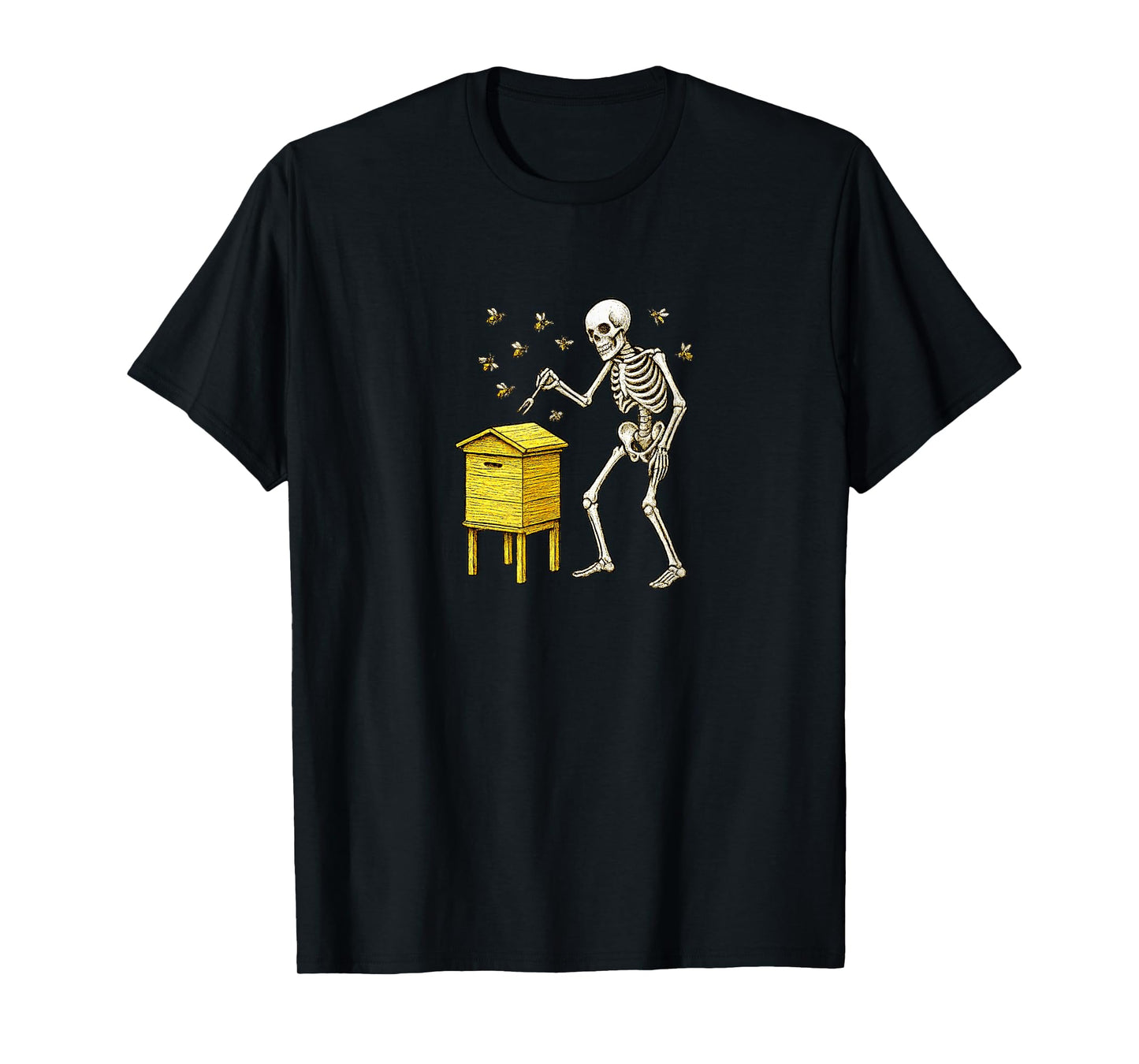 Skeleton Beekeeper Bees Beekeeping Bumblebee Hive Honey T-Shirt