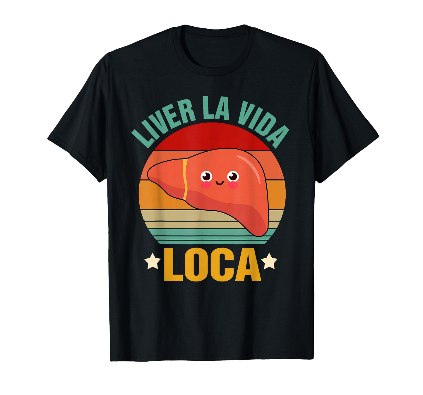 Funny Vintage Liver Disease Hepatology Unisex-Adults Black Small U-Neck Short Sleeve T-Shirt Liver Transplant Surgery Recovery Gift T-Shirt