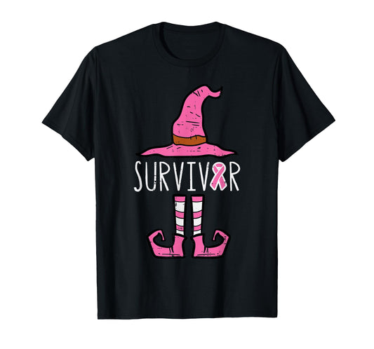 Survivor Pink Witch October Breast Cancer Awareness Women T-Shirt