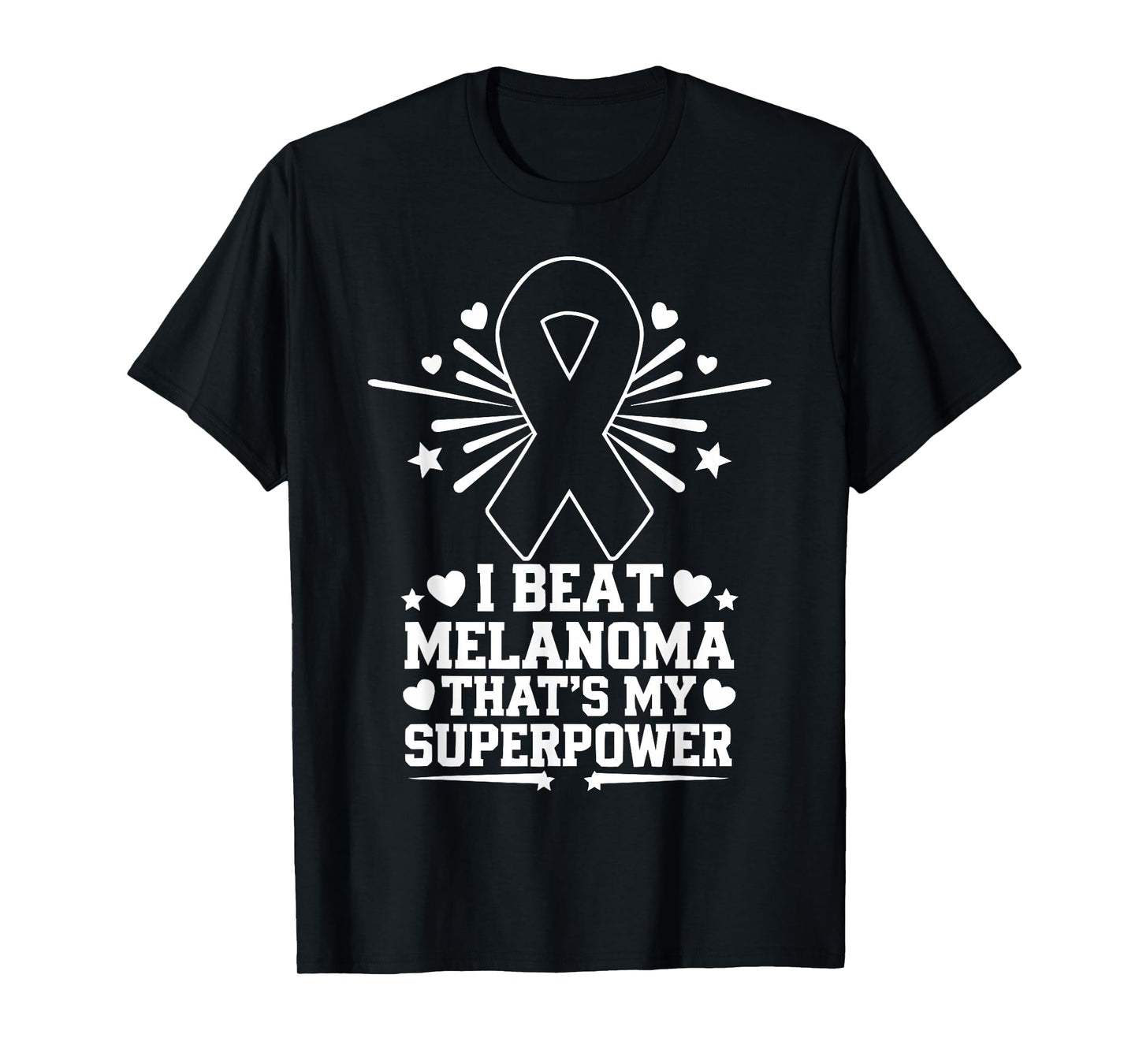 Fight Melanoma Cancer Awareness Black Ribbon Skin Cancer T-Shirt