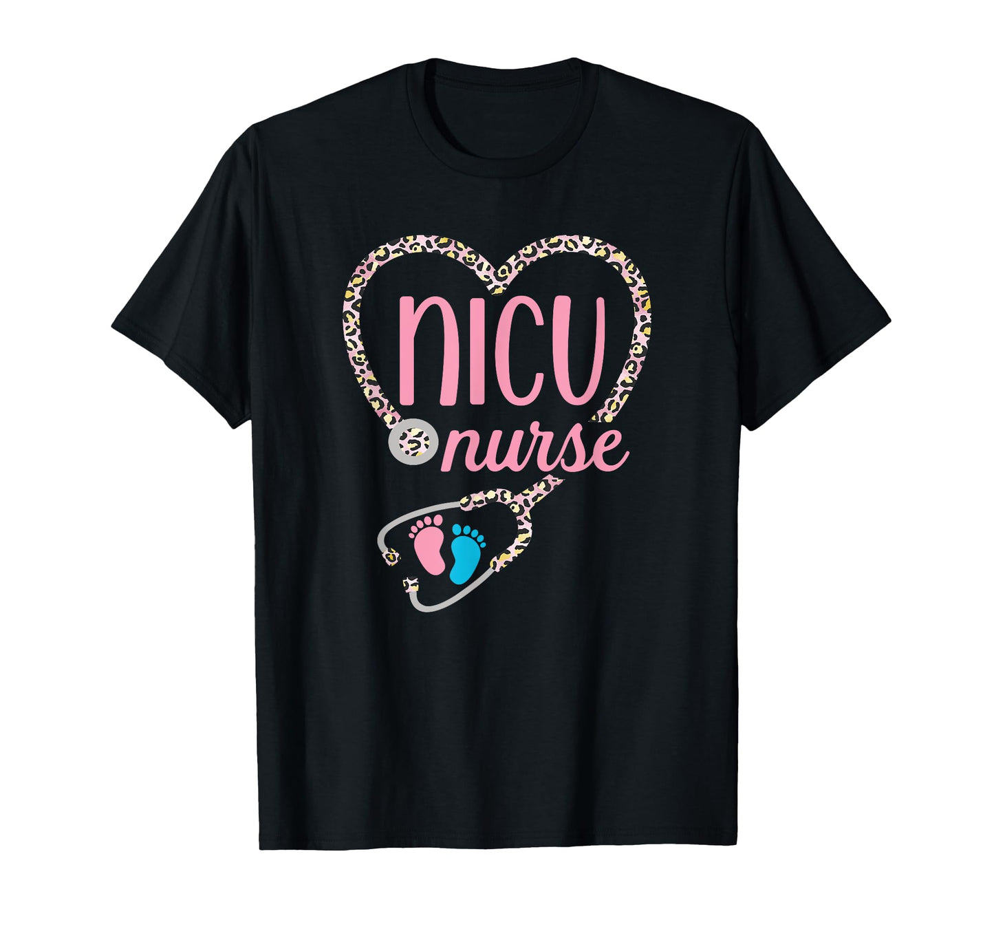 NICU Nurse Nursing Neonatal Leopard Pattern Design T-Shirt