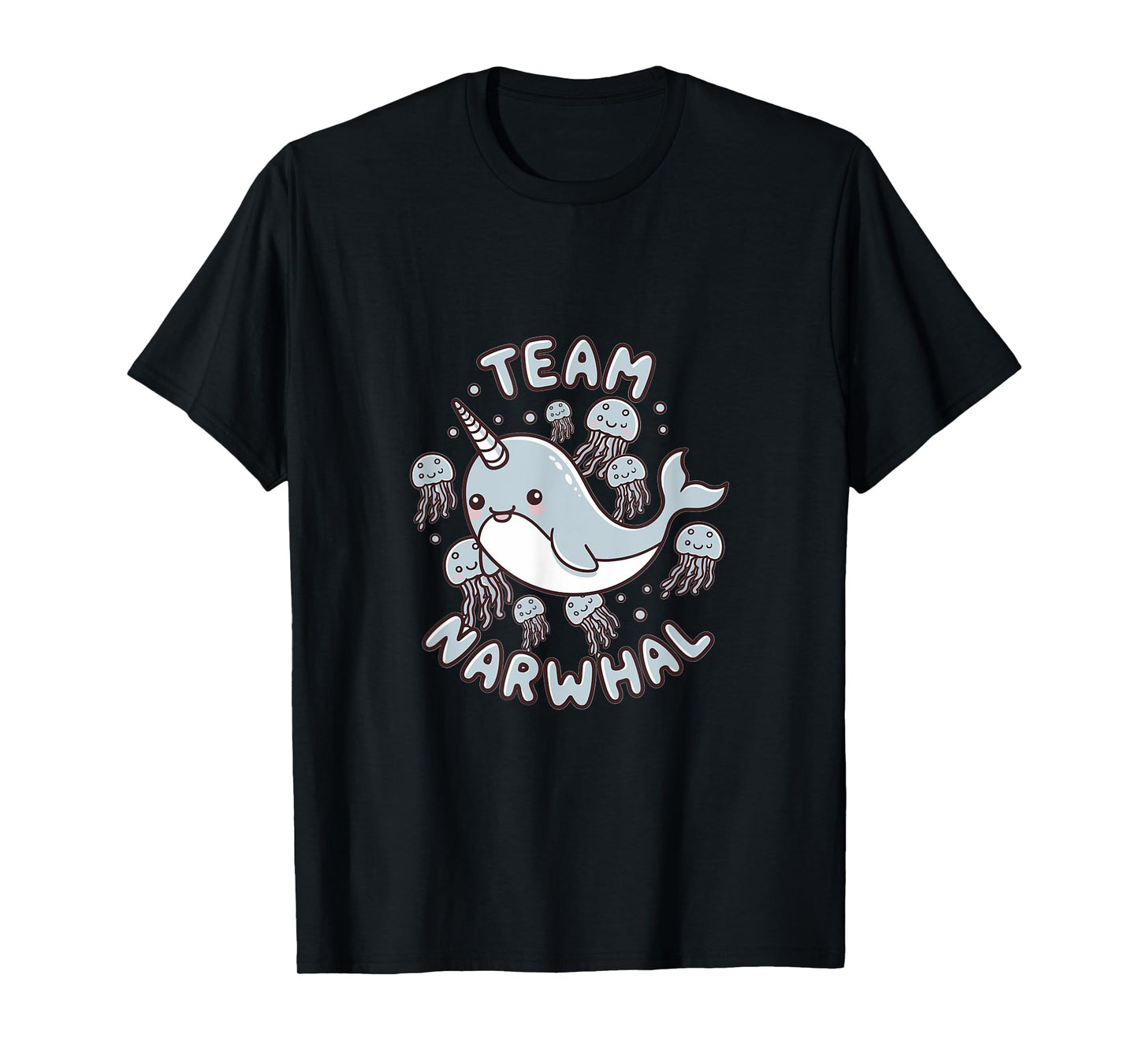 Cute Narwhal Sea Animal Graphic Jellyfish Team Narwhal T-Shirt